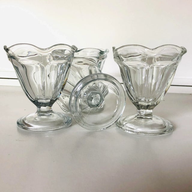 Anchor Hocking Vintage Anchor Hocking Clear Ice Cream /Sundae Glasses- Set of 4 For Sale - Image 4 of 5