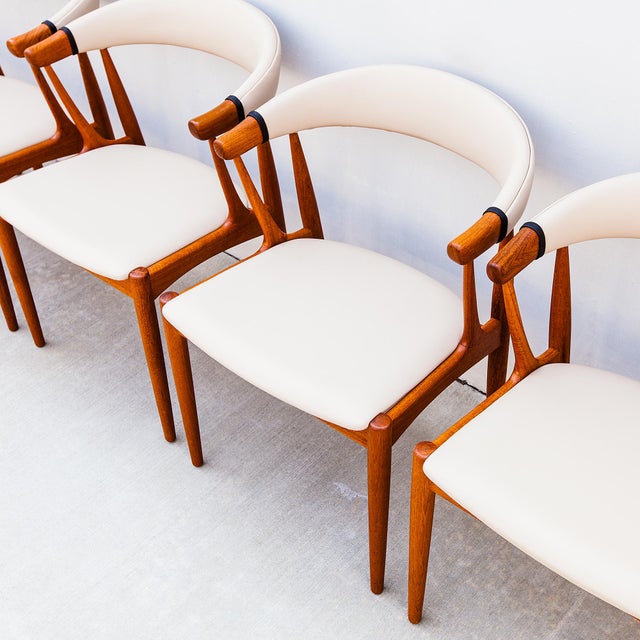 Mid-Century Modern Restored 1960s Danish Modern Dining Chairs by Johannes Andersen, Model Ba 113 For Sale - Image 3 of 16