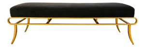 Currey and Co. Modern Ebony Velvet Claude Bench