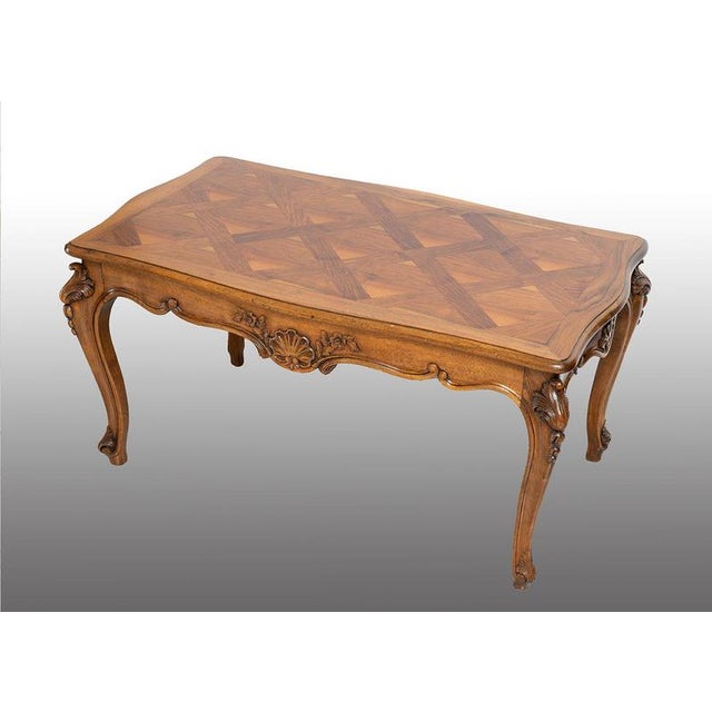 Antique Provençal Living Room Coffee Table in Solid Walnut, France, 20th Century For Sale - Image 6 of 6