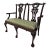 Mid 20th Century English Chippendale Style Mahogany Window Bench With Carved Openwork Backs For Sale