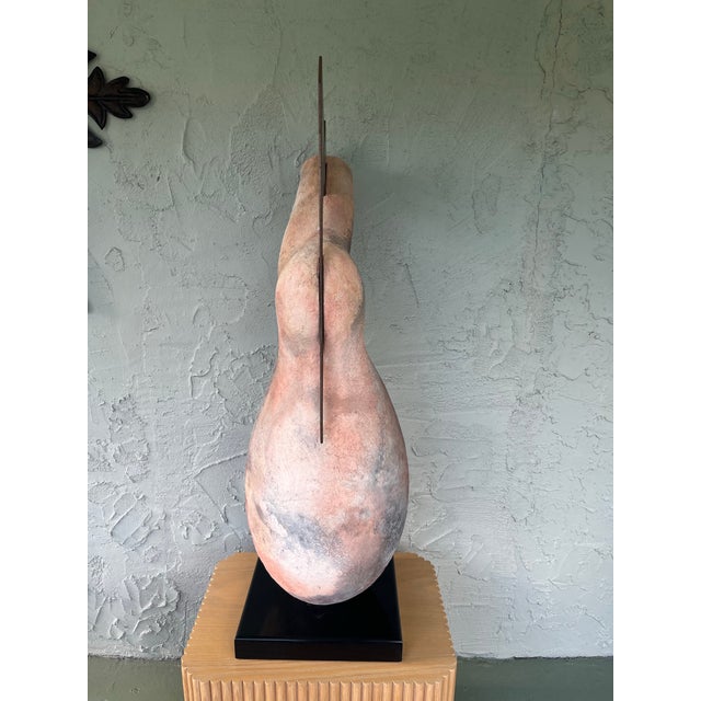 1990s “Steel Torso” Large Abstract Female Sculpture by Tom Neugebauer, Signed & Dated 1990 For Sale - Image 5 of 12