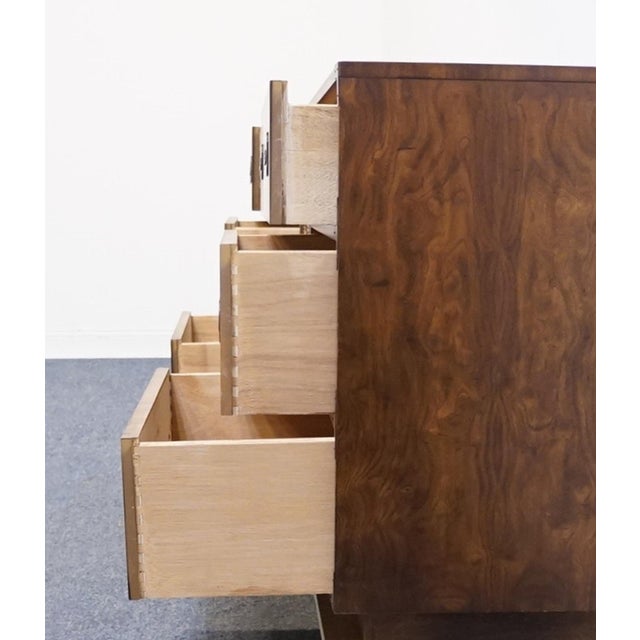 Brown Dixie Furniture Solid Walnut Campaign Style 70" Triple Door Dresser 545-235 For Sale - Image 8 of 18