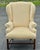 Late 20th Century Damask Upholstered Wingback Chair For Sale - Image 4 of 11