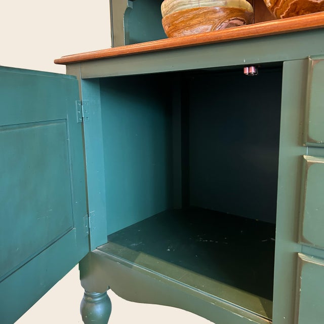 Vintage Green Kitchen Hutch For Sale - Image 12 of 13