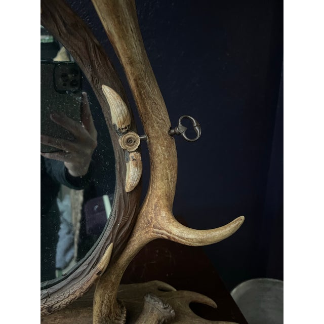 Early 20th Century Early 20th Century Antler Vanity Mirror For Sale - Image 5 of 12
