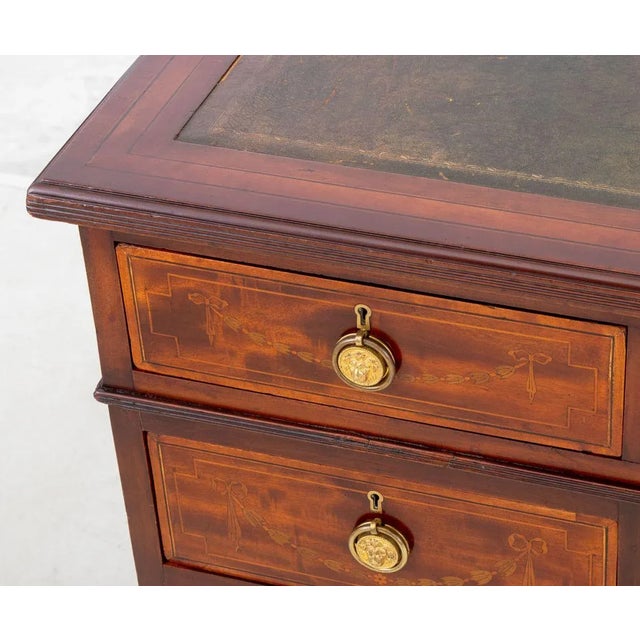 Late 19th Century Victorian Mahogany Pedestal Desk For Sale - Image 5 of 9