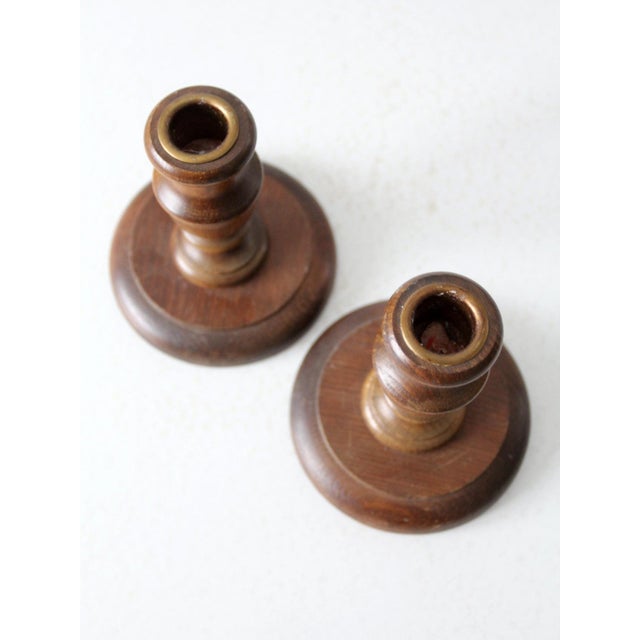 Vintage Wooden Candle Holders Pair For Sale - Image 10 of 10