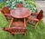 1990s Exceptional Vintage Hand-Carved Estate-Quality 5-Piece Solid Teak Patio Dining Set For Sale - Image 12 of 13