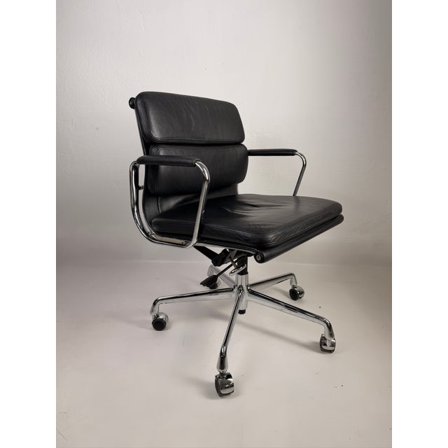 Leather and Chrome Soft Pad Chair by Charles and Ray Eames for Vitra, 1960s For Sale - Image 10 of 10