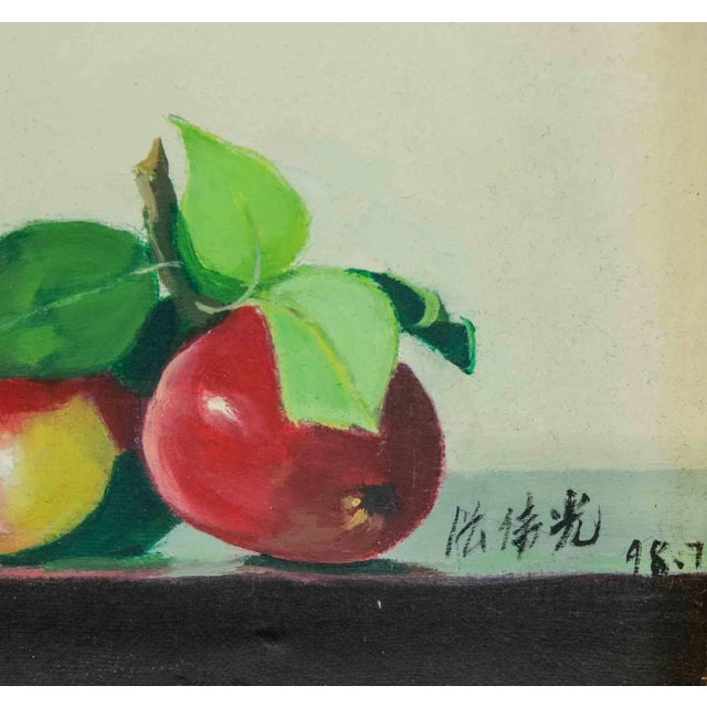 Zhang Wei Guang, Red Apples, Oil Painting, 1998 For Sale - Image 4 of 5
