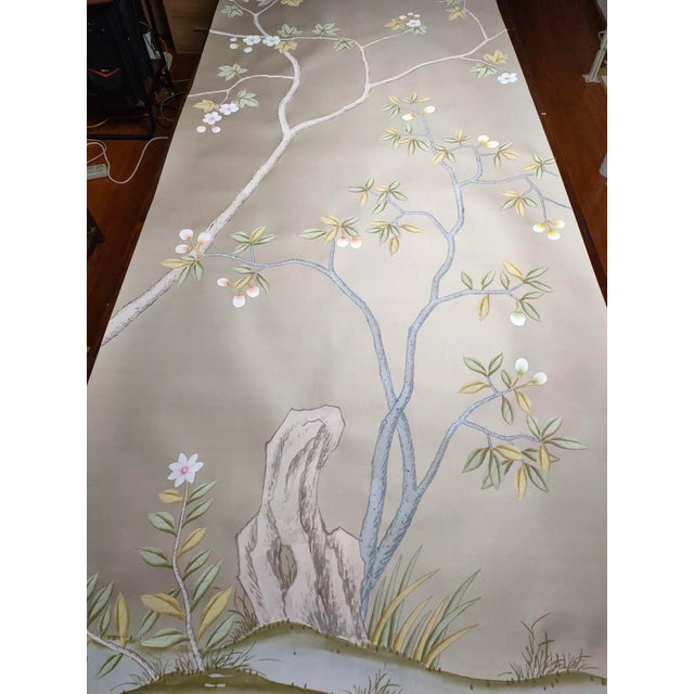 Chinoiserie Chinoiserie Wallpapers Hand Painted Artwork Mural Panel - 6 Panels For Sale - Image 3 of 12