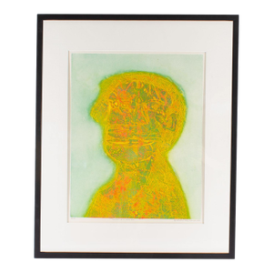 “Portrait of a Young Man” Abstract Intaglio Print by Sergio Gonzalez Tornero