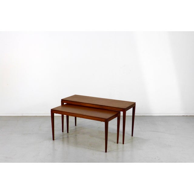 Mid-Century Modern Teak Nesting Tables, 1960s, Set of 2, in Very Good conditions. Designed 1960 to 1969