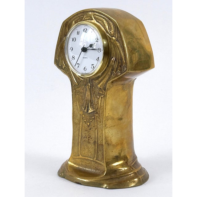 Art Nouveau Brass Mantel Clock, Germany, 1950s For Sale - Image 14 of 18