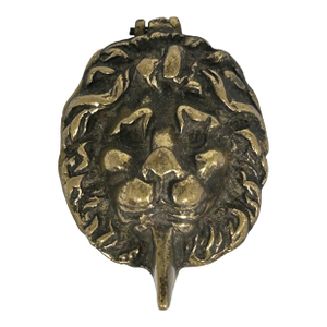 Antique English Brass Lion Head Door Knocker/Keyhole Cover