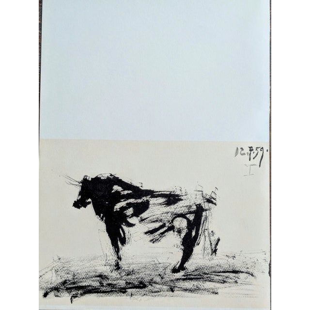 Pablo Picasso - Bull, Original double-sided lithograph after a drawing dated in the stone: 12.7.59 Extracted from Toros y...