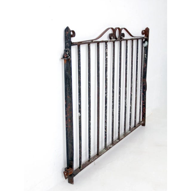 Metal Antique Wrought Iron Gate For Sale - Image 7 of 13
