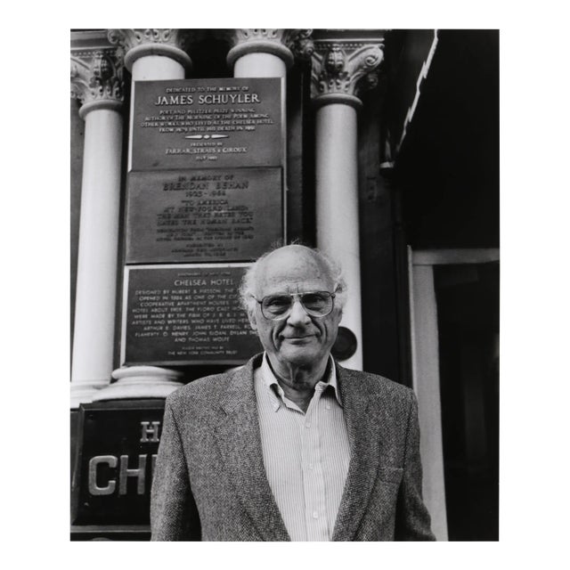 Rita Barros, Arthur Miller Outside the Chelsea Hotel, Gelatin Silver Print For Sale