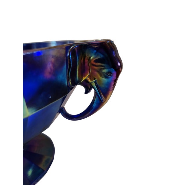 1980s 1980s Summit Art Glass Elephant Candleholder Bowl For Sale - Image 5 of 9