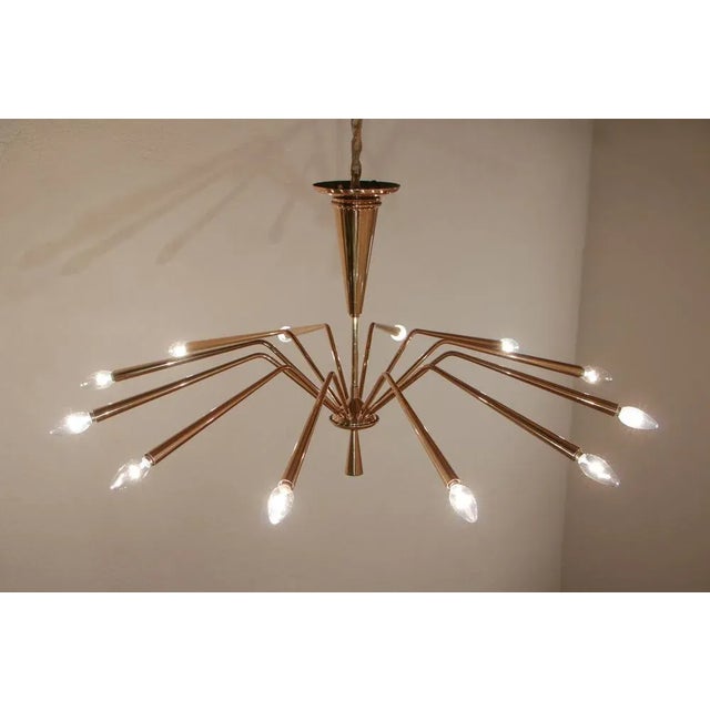 Mid-Century Modern Italian Mid-Century Modern Model 342 Chandelier by Oscar Torlasco for Lumi Milano, 1950s For Sale - Image 3 of 18