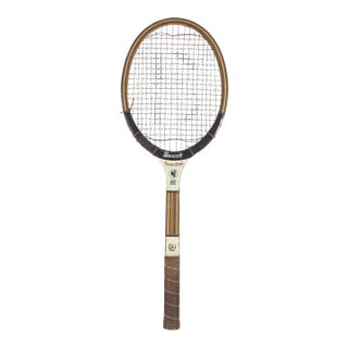 70’s Björn Borg Vintage Wooden Tennis Racket Signature for Designer Decorating Wood Racquet Beach House For Sale