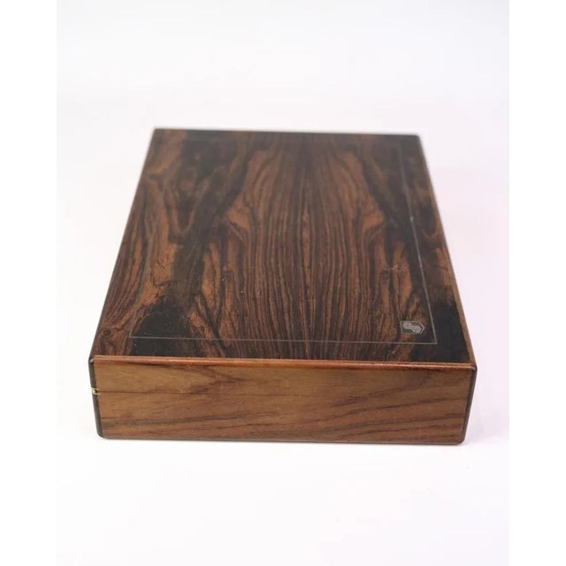1960s Provinsbanken Storage Box in Rosewood with Silver Inlay, 1960s For Sale - Image 5 of 13