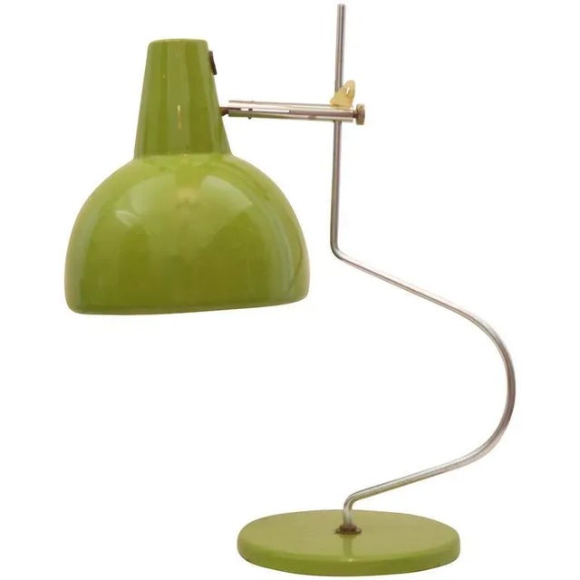 Metal Mid-Century Green Table Lamp by Josef Hurka, 1960s For Sale - Image 7 of 7