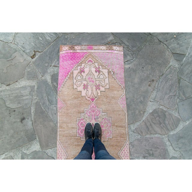 1980s 1980s Vintage Kurdish Pastel Medallion Wool Pile Hand-Knotted Runner For Sale - Image 5 of 11