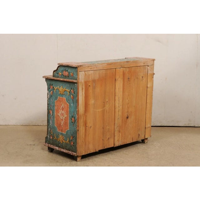 19th Century Butler's Chest with Decorative Paint | Chairish