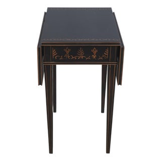 Sherrill Black & Gold Crackle Paint Pembroke Drop Leaf Table For Sale