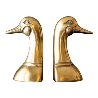 Brass Duck Bookends | Traditional Mid Century Design For Sale