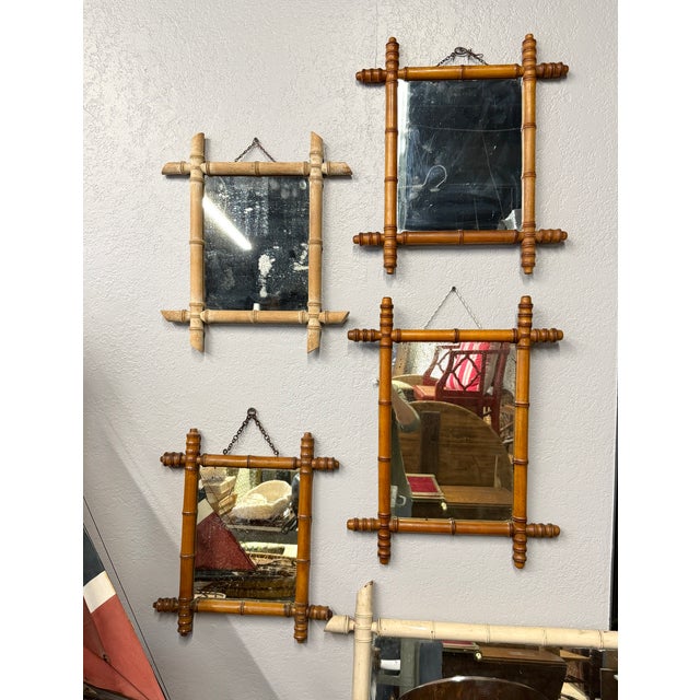 Early 20th Century 1930s French Faux Bamboo Mirror For Sale - Image 5 of 5