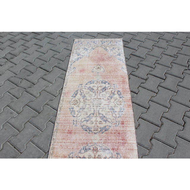 1960s Distressed Vintage Oushak Rug Runner - 24"x131" For Sale - Image 5 of 10