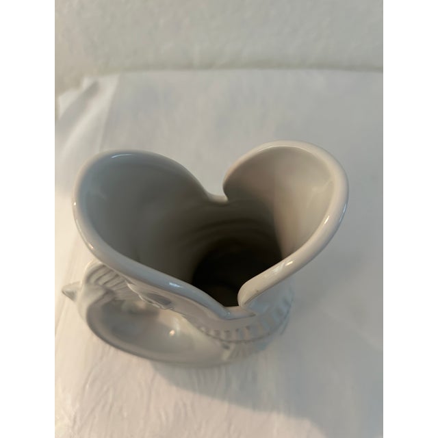 English Vintage English White Gurgle Cod Fish Pitcher/Vase For Sale - Image 3 of 4