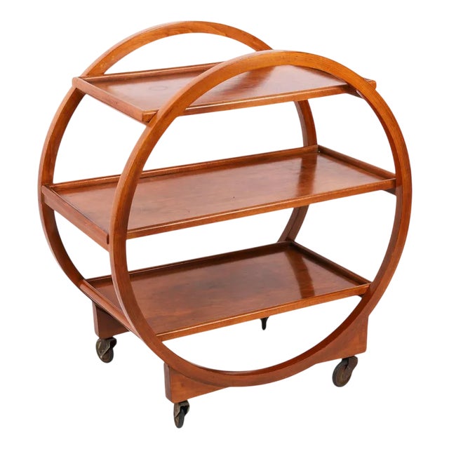 Art Deco Figured Walnut Serving Trolley, 1920s For Sale