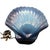 Vintage Vallauris Lion S/Mer Blue Ceramic Clam Shell Lamp Mid Century Tikki Kitch Cord Cut Signed For Sale - Image 9 of 18