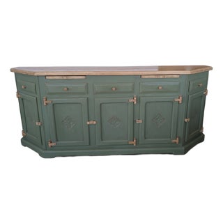 Mid-Century Chestnut Sideboard with Cutting Boards and Drawers For Sale