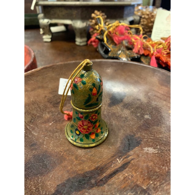 Handcrafted Kashmiri Paper Mache Christmas Ornaments | Colorful Hand Painted Floral Tree Decor| Unique Holiday Bauble Set| Festive Bird Gift For Sale - Image 9 of 10