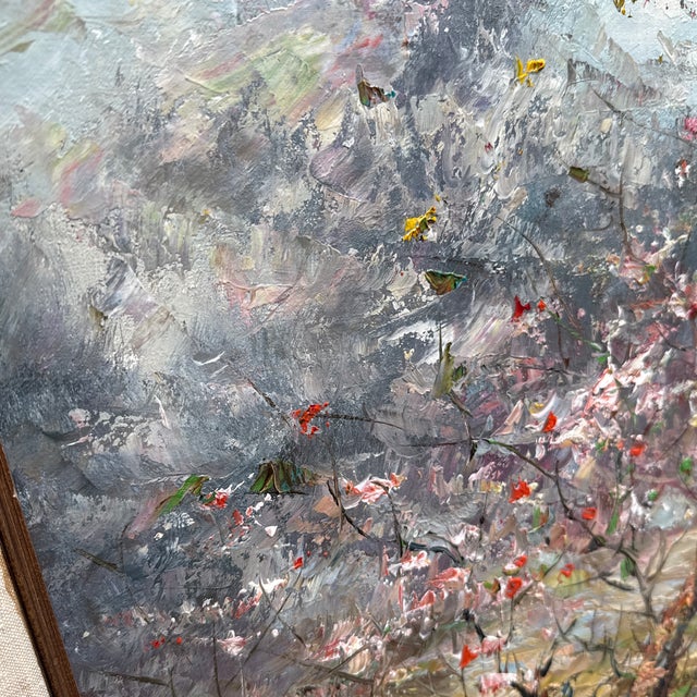 Marie Charlot Impressionist Landscape Palette Knife Oil Painting, Signed For Sale - Image 9 of 12