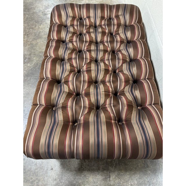 1990s Vintage Lee Industries Tufted Ottoman For Sale - Image 5 of 8