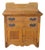 Antique American Victorian Oak Washstand Commode Chest Cabinet Backsplash For Sale