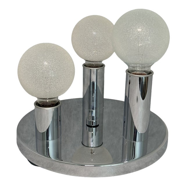 Space Age Ceiling Lamp with Three Decorative Glass Bulbs, 1970s For Sale