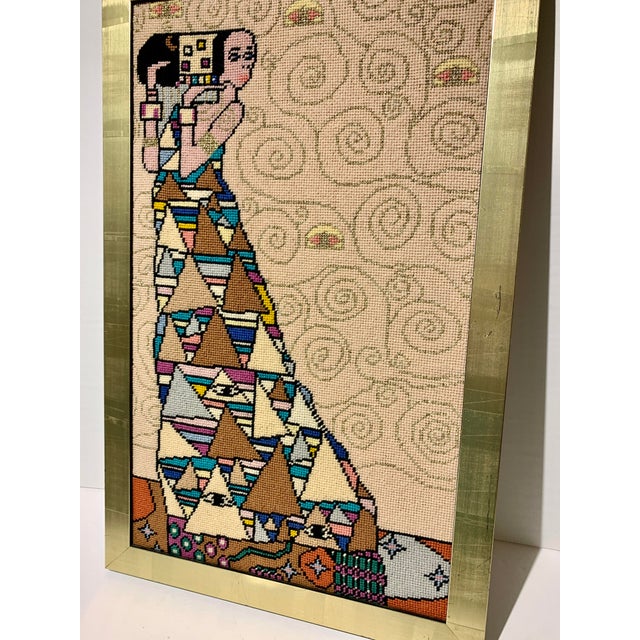 1980s Gustav Klimt Needlepoint Framed Wall Textile Art Chairish