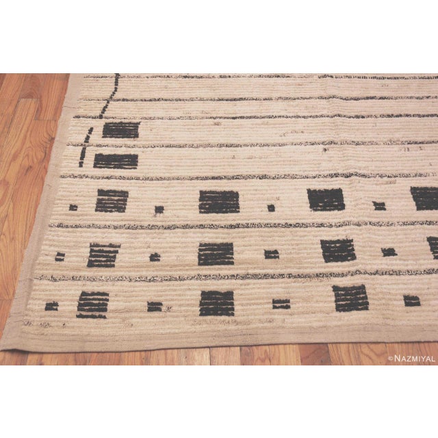 2020s Room Size Ivory Background Modern Central Asian Rug For Sale - Image 5 of 6