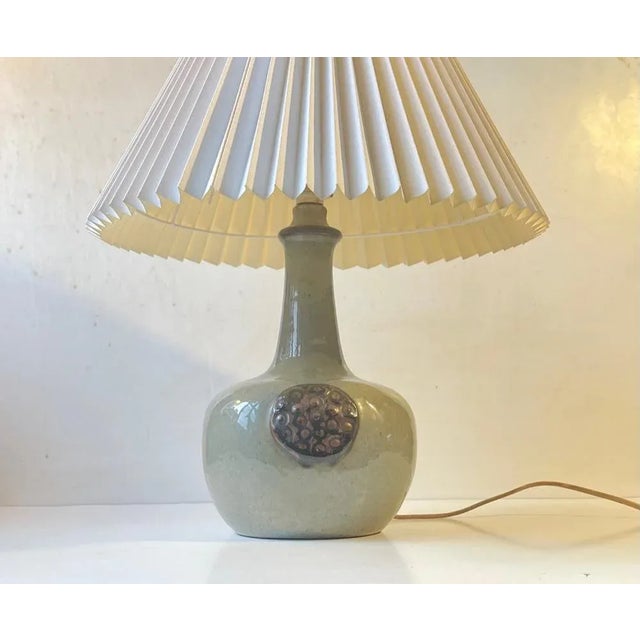 Danish Brutalist Glazed Stoneware Table Lamp from Knabstrup, 1970s For Sale - Image 10 of 13