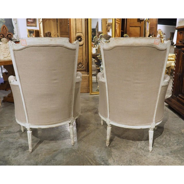 Pair of Antique French Painted Directoire Style Armchairs, Circa 1900 For Sale - Image 11 of 12