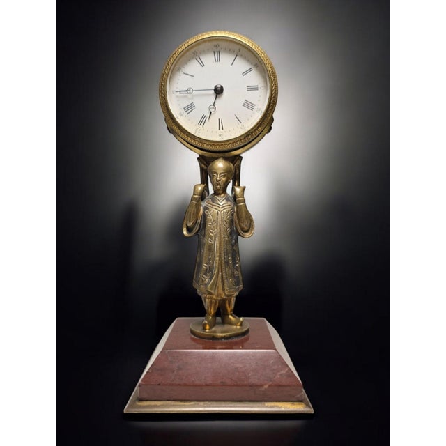 1900 - 1909 Small Chinese Clock, 1900s For Sale - Image 5 of 13