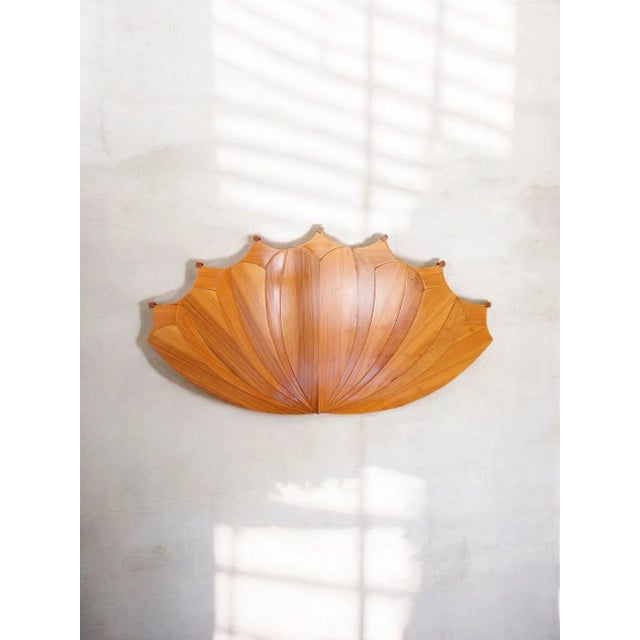 Tan Large Wooden Wall Decoration, 1980s For Sale - Image 8 of 9