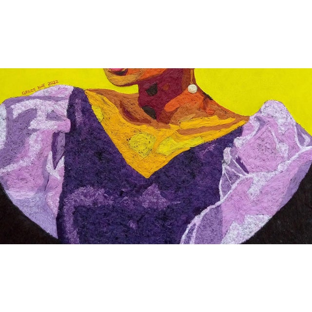 Early 21st Century Precious and Pressured by Grace Awe | Thread and acrylic on canvas Portrait of a woman in traditional attire For Sale - Image 5 of 5
